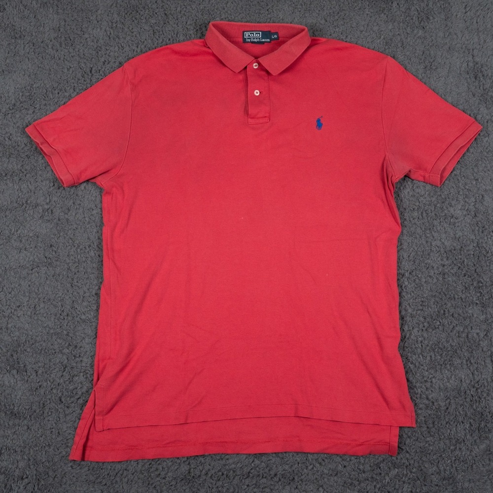 Polo‎ Ralph Lauren Shirt Mens Large Red Polo Short Sleeve Cotton